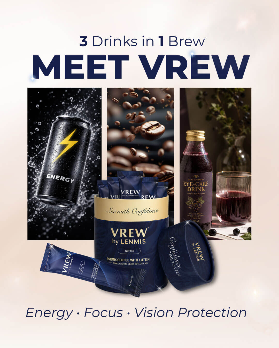 Meet VREW - 3 Drinks in 1 Brew